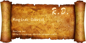 Regius Dávid névjegykártya