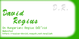 david regius business card
